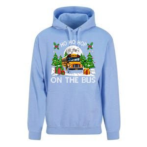 Funny School Bus Driver Ugly Christmas Ho Ho Hop On Bus Funny Gift Unisex Surf Hoodie