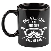 Father Ski Buddies Call Me Dad Skiing Goggles Snowboarding Gift 11oz C Handle Ceramic Mug