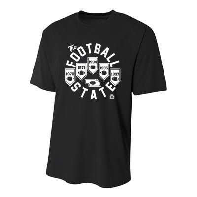 Football State Banners Youth Performance Sprint T-Shirt