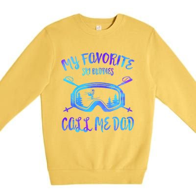 Father Ski Buddies Call Me Dad Skiing Goggles Snowboarding Great Gift Premium Crewneck Sweatshirt