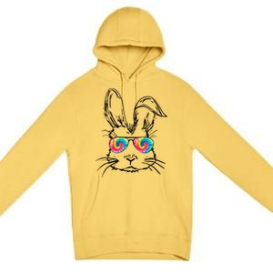 Funny Sunglass Bunny Face Tie Dye Happy Easter Day Great Gift Premium Pullover Hoodie