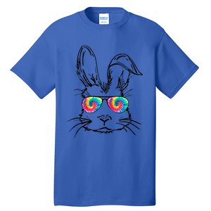 Funny Sunglass Bunny Face Tie Dye Happy Easter Day Great Gift Tall T-Shirt