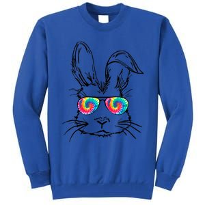 Funny Sunglass Bunny Face Tie Dye Happy Easter Day Great Gift Tall Sweatshirt