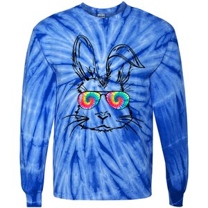 Funny Sunglass Bunny Face Tie Dye Happy Easter Day Great Gift Tie-Dye Long Sleeve Shirt