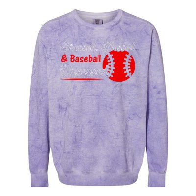 Funny Stressed Blessed And Baseball Obsessed Colorblast Crewneck Sweatshirt