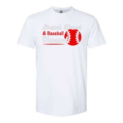 Funny Stressed Blessed And Baseball Obsessed Softstyle CVC T-Shirt