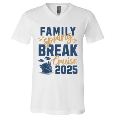 Family Spring Break Cruise 2025 Family Vacation Matching V-Neck T-Shirt