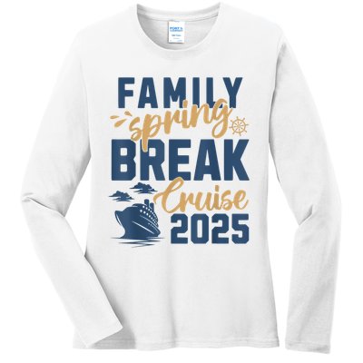 Family Spring Break Cruise 2025 Family Vacation Matching Ladies Long Sleeve Shirt