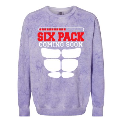 Funny Sports Body Fitness Gift Six Pack Coming Soon Gift Colorblast Crewneck Sweatshirt