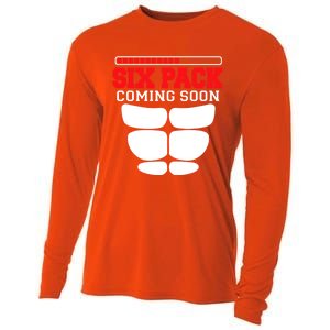 Funny Sports Body Fitness Gift Six Pack Coming Soon Gift Cooling Performance Long Sleeve Crew