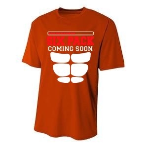 Funny Sports Body Fitness Gift Six Pack Coming Soon Gift Performance Sprint T-Shirt