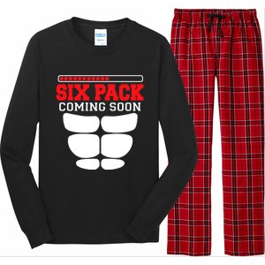 Funny Sports Body Fitness Gift Six Pack Coming Soon Gift Long Sleeve Pajama Set