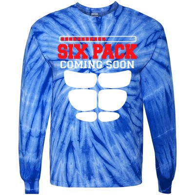 Funny Sports Body Fitness Gift Six Pack Coming Soon Gift Tie-Dye Long Sleeve Shirt