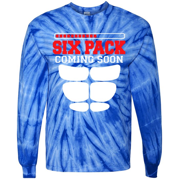 Funny Sports Body Fitness Gift Six Pack Coming Soon Gift Tie-Dye Long Sleeve Shirt