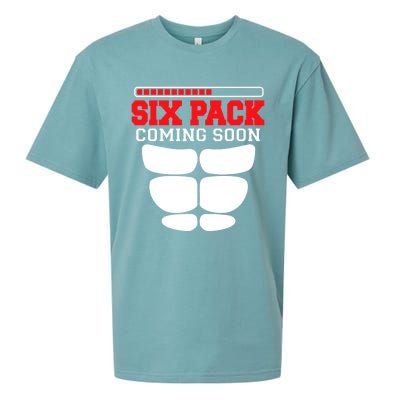 Funny Sports Body Fitness Gift Six Pack Coming Soon Gift Sueded Cloud Jersey T-Shirt