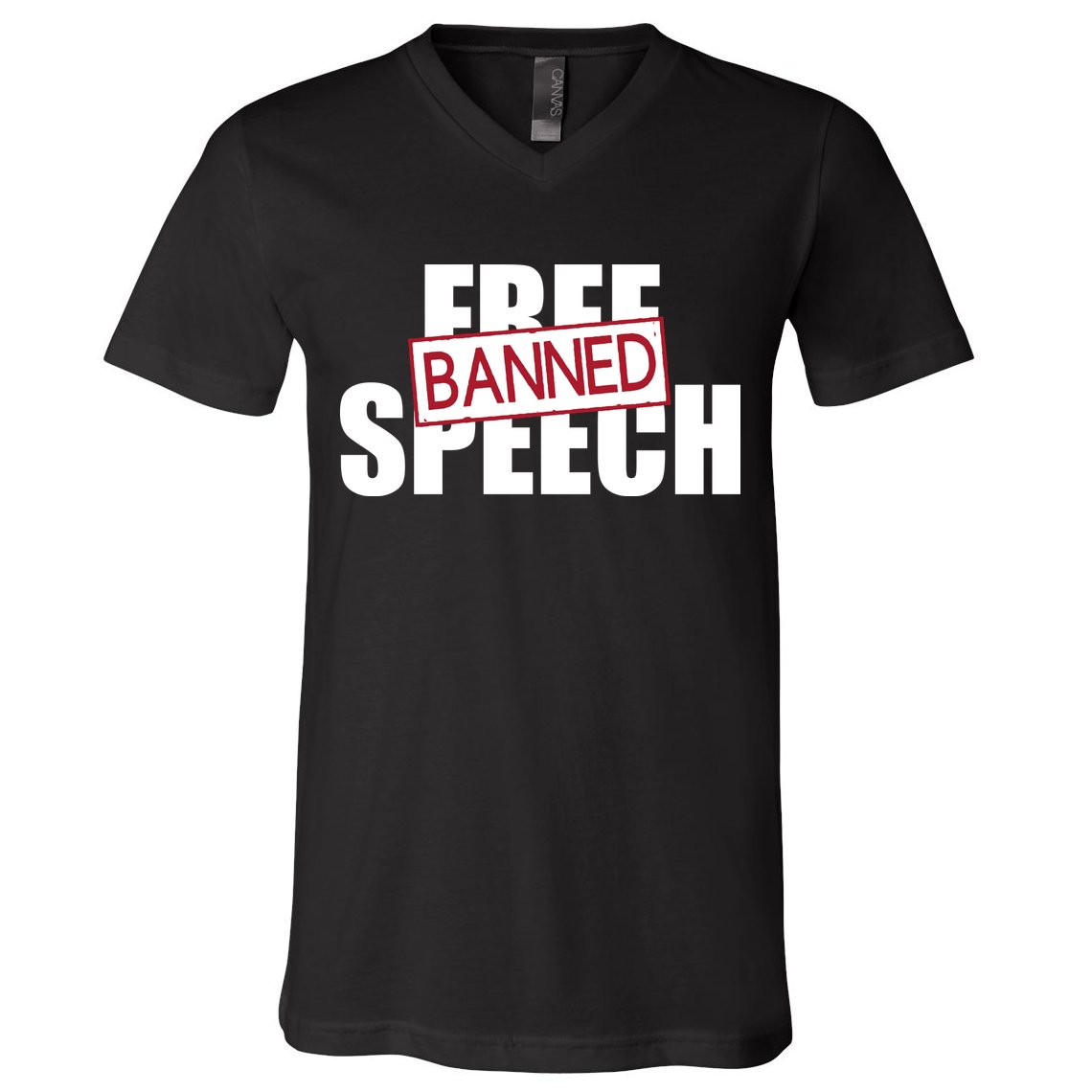 Free Speech Banned V-Neck T-Shirt
