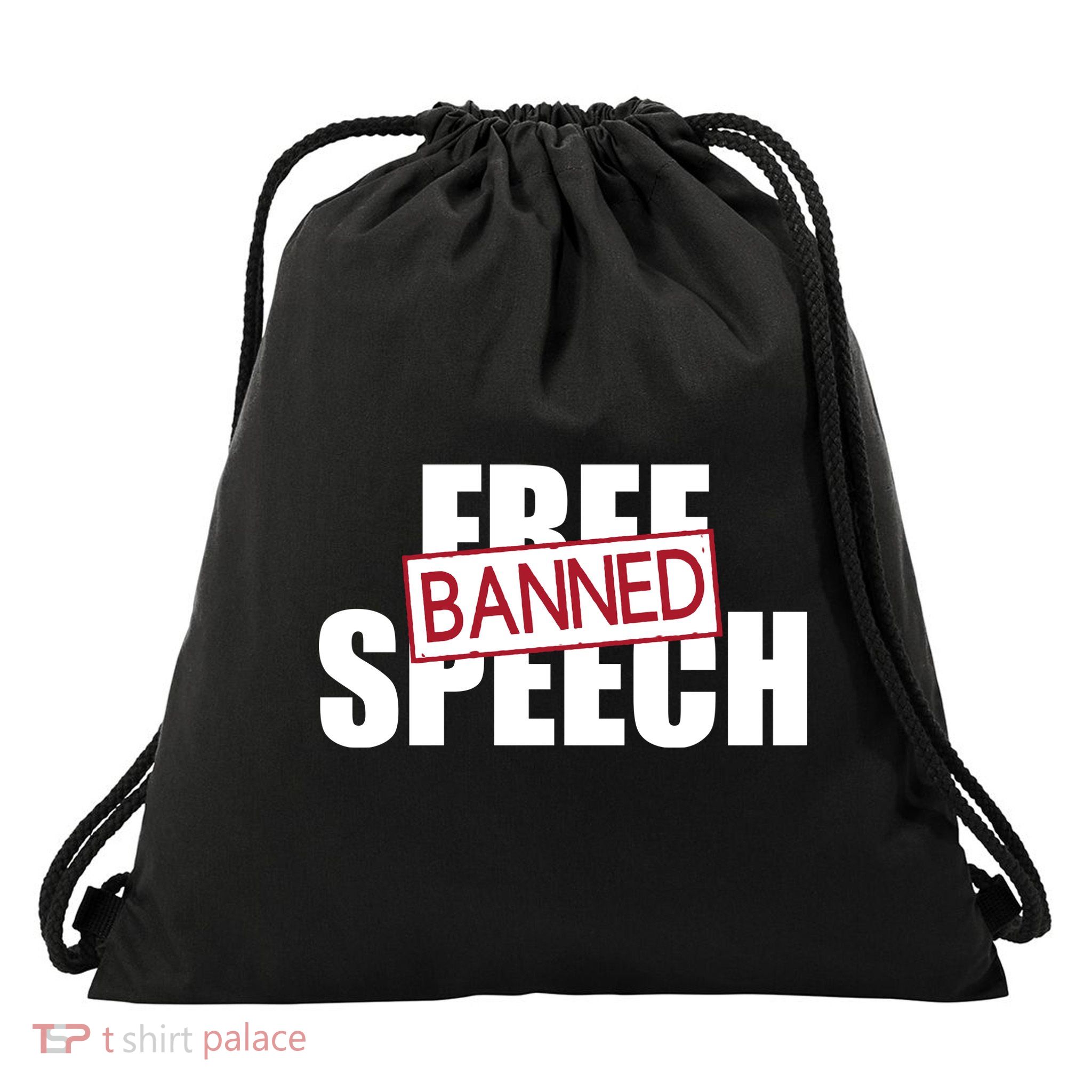 Free Speech Banned Drawstring Bag