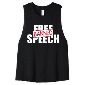 Free Speech Banned Women's Racerback Cropped Tank