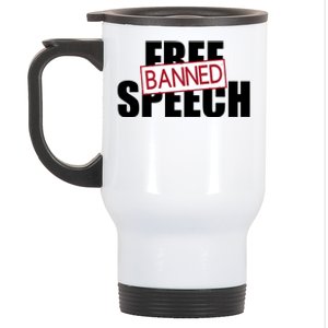 Free Speech Banned Stainless Steel Travel Mug