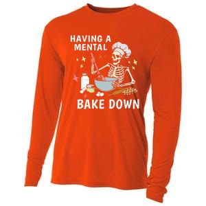 Funny Skeleton Baker Baking Lover Having A Tal Bake Down Great Gift Cooling Performance Long Sleeve Crew