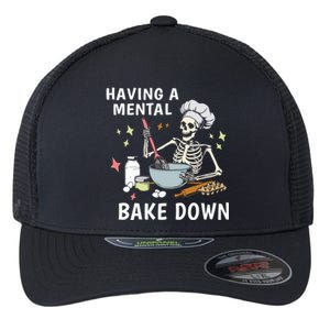 Funny Skeleton Baker Baking Lover Having A Tal Bake Down Great Gift Flexfit Unipanel Trucker Cap