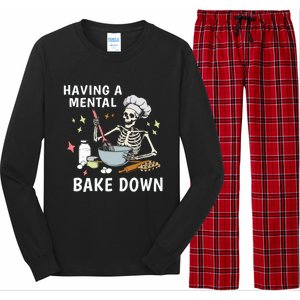 Funny Skeleton Baker Baking Lover Having A Tal Bake Down Great Gift Long Sleeve Pajama Set