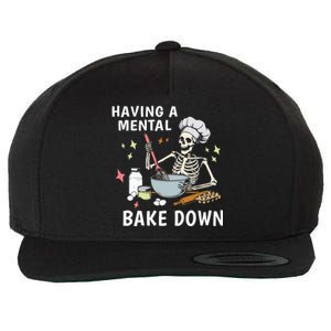 Funny Skeleton Baker Baking Lover Having A Tal Bake Down Great Gift Wool Snapback Cap