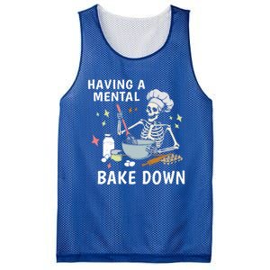 Funny Skeleton Baker Baking Lover Having A Tal Bake Down Great Gift Mesh Reversible Basketball Jersey Tank