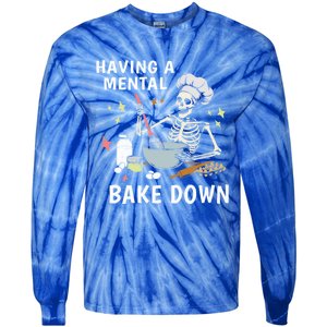 Funny Skeleton Baker Baking Lover Having A Tal Bake Down Great Gift Tie-Dye Long Sleeve Shirt