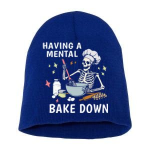 Funny Skeleton Baker Baking Lover Having A Tal Bake Down Great Gift Short Acrylic Beanie