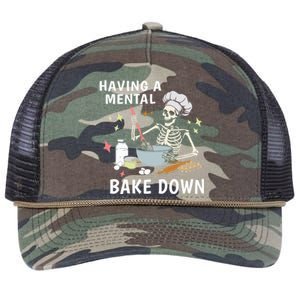 Funny Skeleton Baker Baking Lover Having A Tal Bake Down Great Gift Retro Rope Trucker Hat Cap