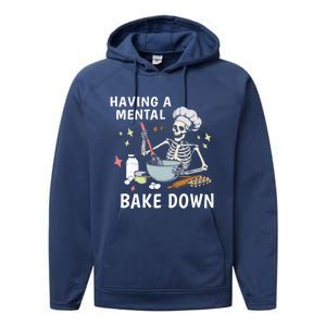 Funny Skeleton Baker Baking Lover Having A Tal Bake Down Great Gift Performance Fleece Hoodie