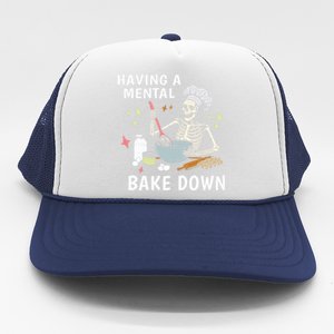 Funny Skeleton Baker Baking Lover Having A Tal Bake Down Great Gift Trucker Hat