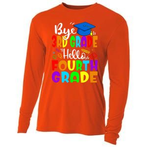 Funny Student Bye 3Rd Grade Hello Fourth Grade Gift Cooling Performance Long Sleeve Crew