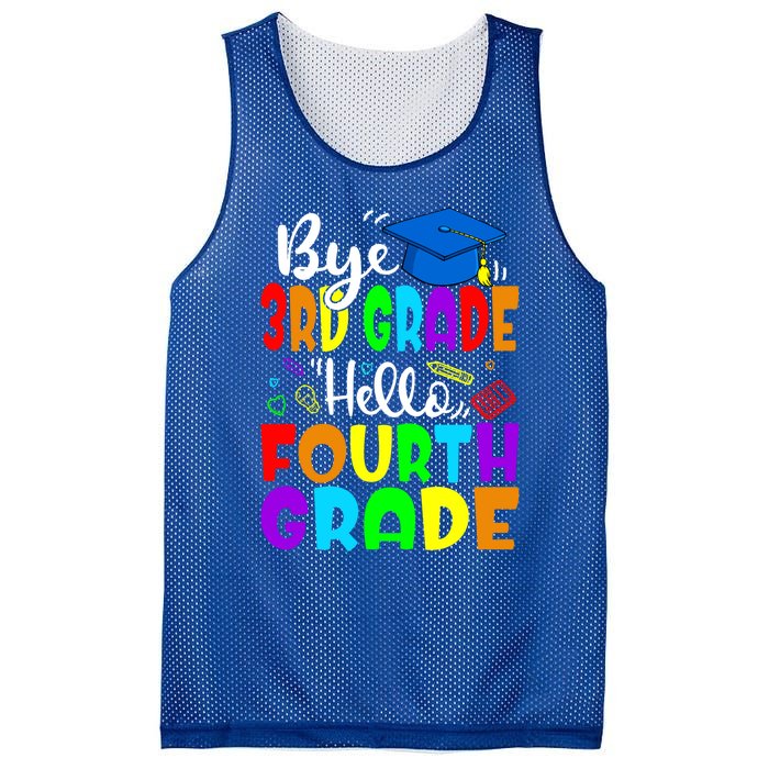 Funny Student Bye 3Rd Grade Hello Fourth Grade Gift Mesh Reversible Basketball Jersey Tank