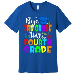 Funny Student Bye 3Rd Grade Hello Fourth Grade Gift Premium T-Shirt