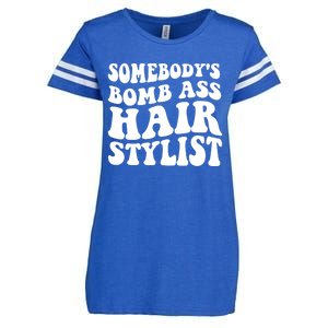 Funny Somebody's Bomb Ass Hairstylist Design Enza Ladies Jersey Football T-Shirt