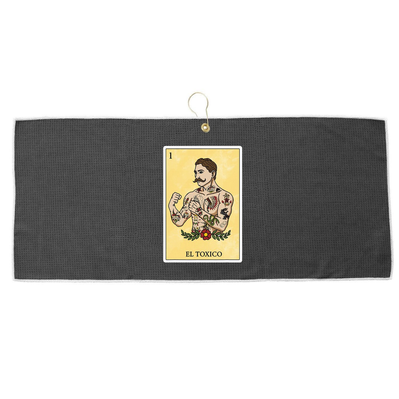 Funny Spanishmexican Bingo Gifts For Man El Toxico Large Microfiber Waffle Golf Towel