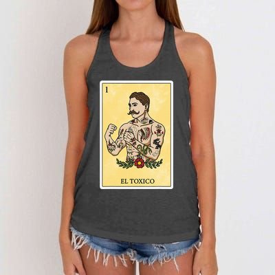 Funny Spanishmexican Bingo Gifts For Man El Toxico Women's Knotted Racerback Tank