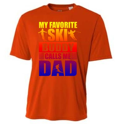 Favorite Ski Buddy Dad Son Winter Sport Skiing Fathers Day Gift Cooling Performance Crew T-Shirt