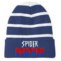 Funny Spider Brother Matching Family Shirts Striped Beanie with Solid Band