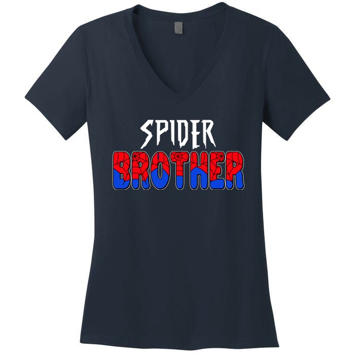 Funny Spider Brother Matching Family Shirts Women's V-Neck T-Shirt