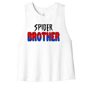 Funny Spider Brother Matching Family Shirts Women's Racerback Cropped Tank