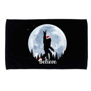 Funny Santa Bigfoot Christmas Rock Roll Sasquatch Believe Xmas Gift Microfiber Hand Towel