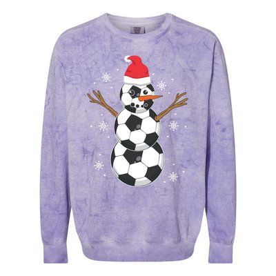 Funny Soccer Ball Snow Sport Lover Gift Christmas Holiday Great Gift Colorblast Crewneck Sweatshirt