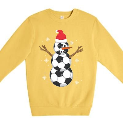 Funny Soccer Ball Snow Sport Lover Gift Christmas Holiday Great Gift Premium Crewneck Sweatshirt