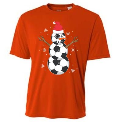 Funny Soccer Ball Snow Sport Lover Gift Christmas Holiday Great Gift Cooling Performance Crew T-Shirt