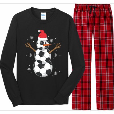 Funny Soccer Ball Snow Sport Lover Gift Christmas Holiday Great Gift Long Sleeve Pajama Set