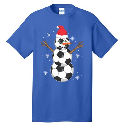 Funny Soccer Ball Snow Sport Lover Gift Christmas Holiday Great Gift Tall T-Shirt