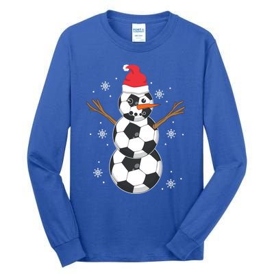 Funny Soccer Ball Snow Sport Lover Gift Christmas Holiday Great Gift Tall Long Sleeve T-Shirt